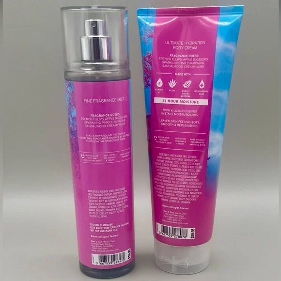 Bath & Body Works PARIS AMOUR 2 Pc Set Fine Fragrance & Body Cream NEW - Picture 3 of 6
